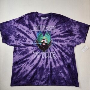 Journey Shirt Mens 3XL Purple Tie Dye 79 Tour‎ Band Rock Graphic Concert Tee